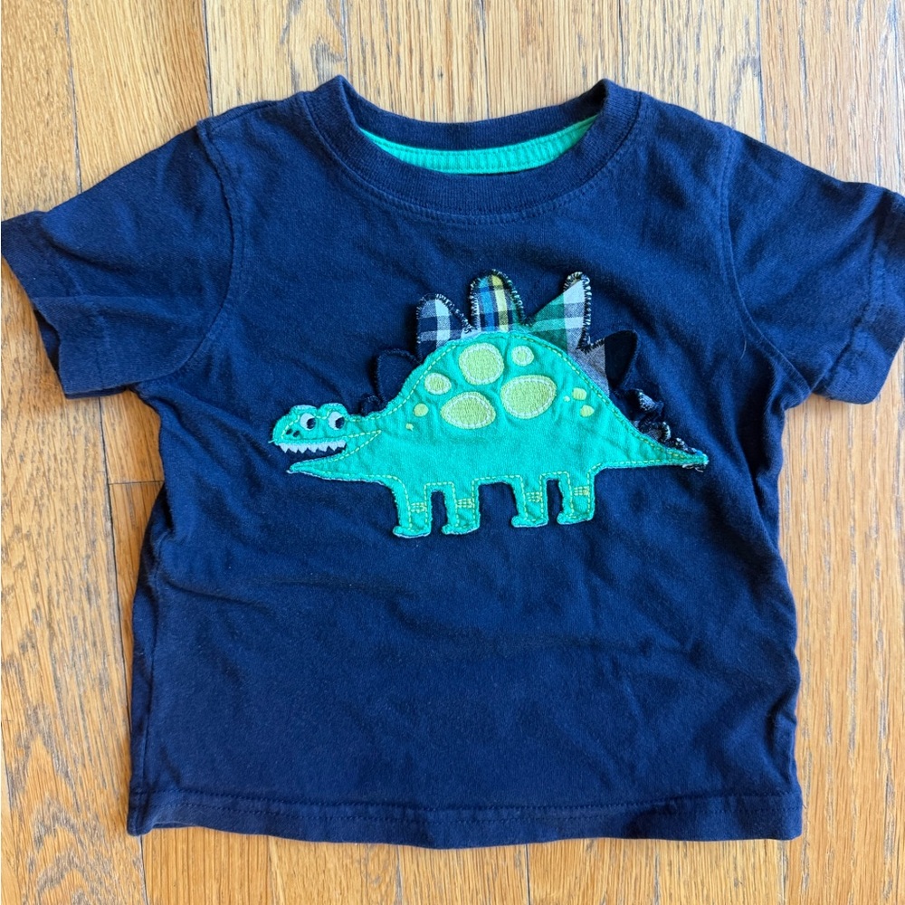 Jumping Beans Dark Blue Tee with Green Dinosaur